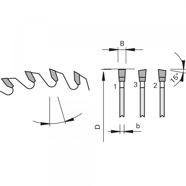 Stehle 58110402  HKS-Massiv-Dünnschnitt-Kreissägeblatt Zeichnung